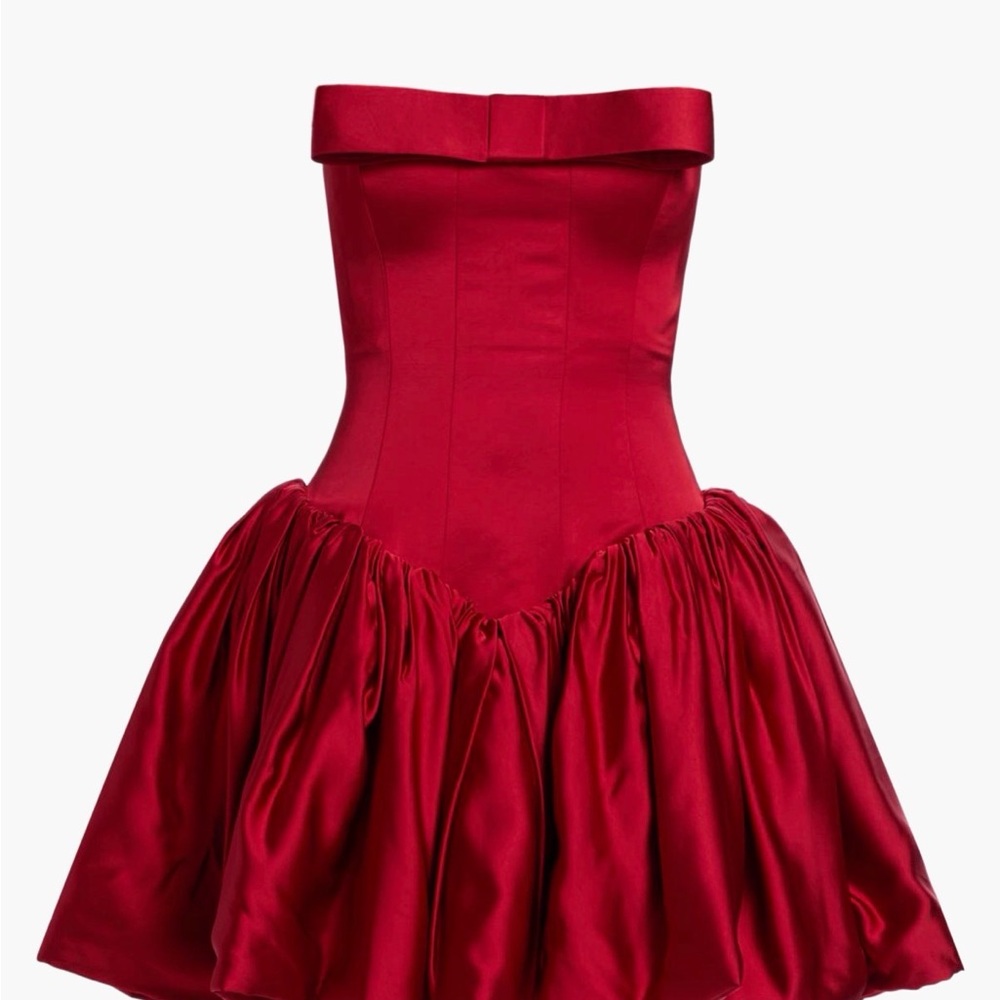 AMUR Strapless Red Cocktail Dress - Picture 3 of 6